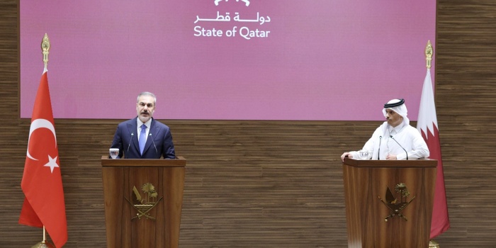  Hakan Fidan ve Şeyh Muhammed bin Abdurrahman Al Sani / foto:AFP