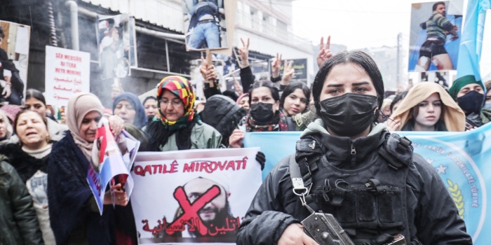 İşgal saldırıları protesto, Qamişlo/foto:AFP