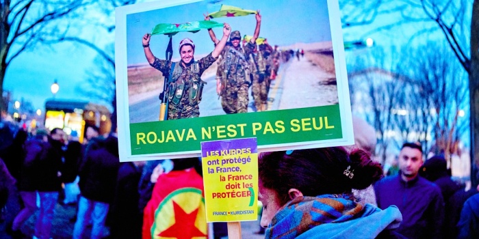 Rojava için eylem, Paris /foto:AFP